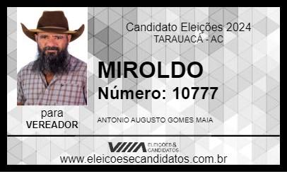 Candidato MIROLDO 2024 - TARAUACÁ - Eleições