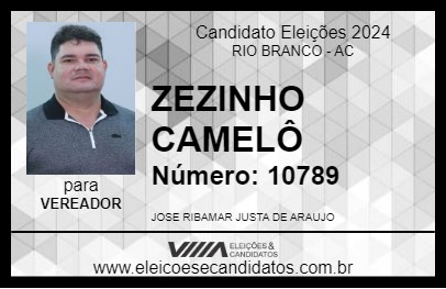 Candidato ZEZINHO CAMELÔ 2024 - RIO BRANCO - Eleições