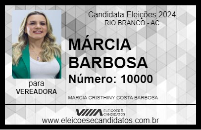 Candidato MÁRCIA BARBOSA 2024 - RIO BRANCO - Eleições