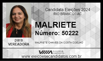 Candidato MALRIETE 2024 - RIO BRANCO - Eleições