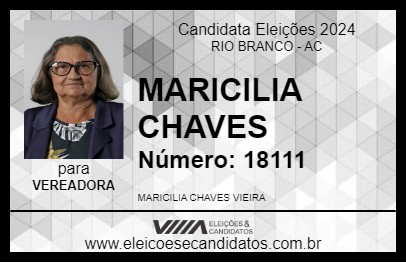 Candidato MARICILIA CHAVES 2024 - RIO BRANCO - Eleições