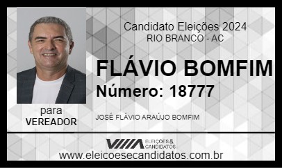 Candidato FLÁVIO BOMFIM 2024 - RIO BRANCO - Eleições