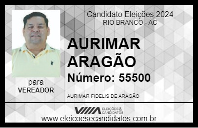 Candidato AURIMAR ARAGÃO 2024 - RIO BRANCO - Eleições