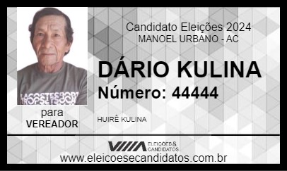 Candidato DÁRIO KULINA 2024 - MANOEL URBANO - Eleições