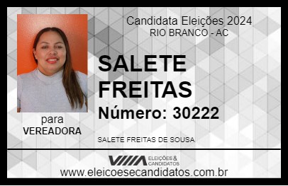 Candidato SALETE FREITAS 2024 - RIO BRANCO - Eleições