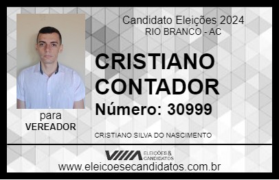 Candidato CRISTIANO CONTADOR 2024 - RIO BRANCO - Eleições