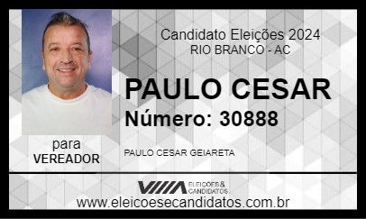 Candidato PAULO CESAR 2024 - RIO BRANCO - Eleições