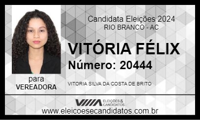 Candidato VITÓRIA FÉLIX 2024 - RIO BRANCO - Eleições