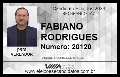 Candidato FABIANO RODRIGUES 2024 - RIO BRANCO - Eleições