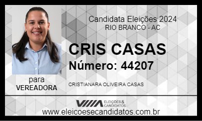 Candidato CRIS CASAS 2024 - RIO BRANCO - Eleições