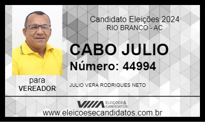 Candidato CABO JULIO 2024 - RIO BRANCO - Eleições