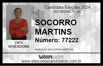 Candidato SOCORRO MARTINS 2024 - RIO BRANCO - Eleições