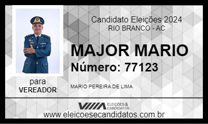 Candidato MAJOR MARIO 2024 - RIO BRANCO - Eleições