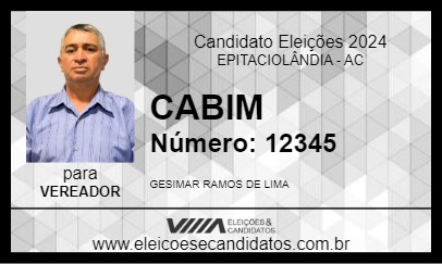 Candidato CABIM 2024 - EPITACIOLÂNDIA - Eleições