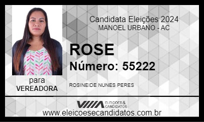 Candidato ROSE 2024 - MANOEL URBANO - Eleições