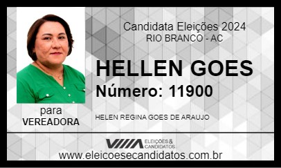 Candidato HELLEN GOES 2024 - RIO BRANCO - Eleições