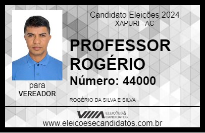 Candidato PROFESSOR ROGÉRIO 2024 - XAPURI - Eleições