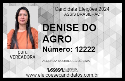 Candidato DENISE DO AGRO 2024 - ASSIS BRASIL - Eleições