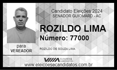 Candidato ROZILDO LIMA 2024 - SENADOR GUIOMARD - Eleições