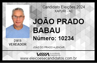 Candidato JOÃO PRADO BABAU 2024 - XAPURI - Eleições