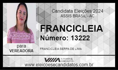 Candidato FRANCICLEIA 2024 - ASSIS BRASIL - Eleições