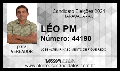 Candidato LÉO PM 2024 - TARAUACÁ - Eleições