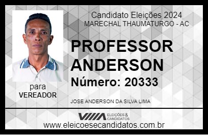 Candidato PROFESSOR ANDERSON 2024 - MARECHAL THAUMATURGO - Eleições