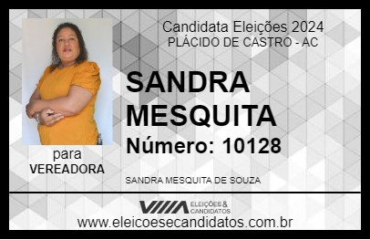 Candidato SANDRA MESQUITA 2024 - PLÁCIDO DE CASTRO - Eleições