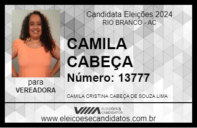 Candidato CAMILA CABEÇA 2024 - RIO BRANCO - Eleições