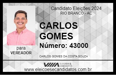 Candidato CARLOS GOMES 2024 - RIO BRANCO - Eleições