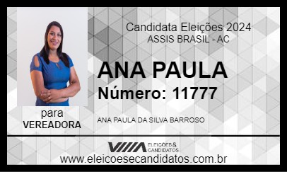 Candidato ANA PAULA 2024 - ASSIS BRASIL - Eleições