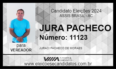 Candidato JURA PACHECO 2024 - ASSIS BRASIL - Eleições