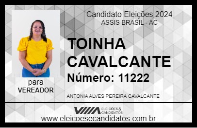 Candidato TOINHA CAVALCANTE 2024 - ASSIS BRASIL - Eleições