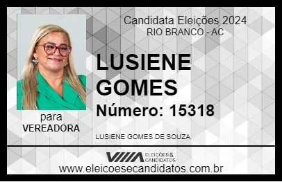 Candidato LUSIENE GOMES 2024 - RIO BRANCO - Eleições