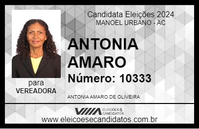 Candidato ANTONIA AMARO 2024 - MANOEL URBANO - Eleições