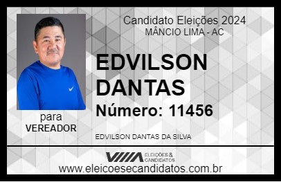 Candidato EDVILSON DANTAS 2024 - MÂNCIO LIMA - Eleições