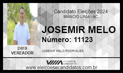 Candidato JOSEMIR MELO 2024 - MÂNCIO LIMA - Eleições