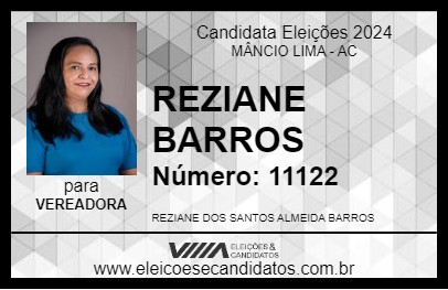 Candidato REZIANE BARROS 2024 - MÂNCIO LIMA - Eleições