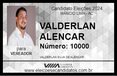 Candidato VALDERLAN ALENCAR 2024 - MÂNCIO LIMA - Eleições