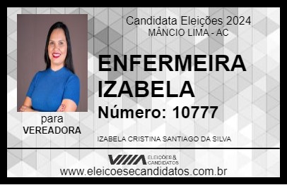 Candidato ENFERMEIRA IZABELA 2024 - MÂNCIO LIMA - Eleições