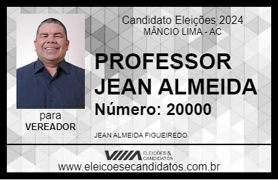 Candidato PROFESSOR JEAN ALMEIDA 2024 - MÂNCIO LIMA - Eleições