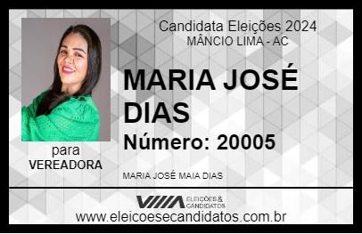 Candidato MARIA JOSÉ DIAS 2024 - MÂNCIO LIMA - Eleições