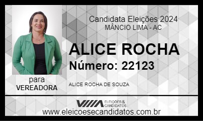 Candidato ALICE ROCHA 2024 - MÂNCIO LIMA - Eleições