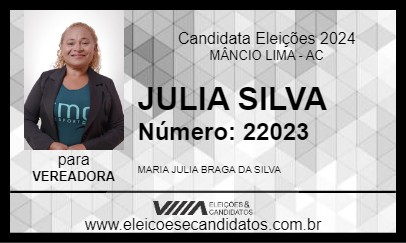 Candidato JULIA SILVA 2024 - MÂNCIO LIMA - Eleições