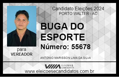 Candidato BUGA DO ESPORTE 2024 - PORTO WALTER - Eleições