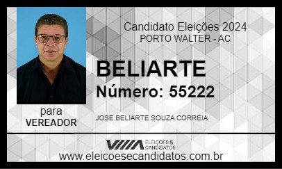 Candidato BELIARTE 2024 - PORTO WALTER - Eleições