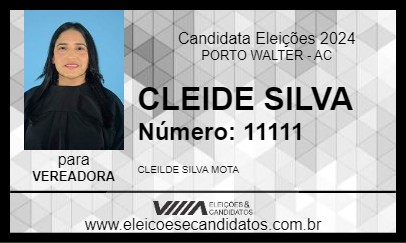 Candidato CLEIDE SILVA 2024 - PORTO WALTER - Eleições