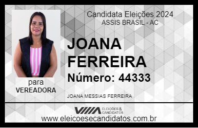 Candidato JOANA FERREIRA 2024 - ASSIS BRASIL - Eleições