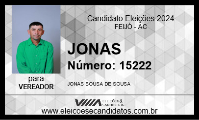 Candidato JONAS 2024 - FEIJÓ - Eleições