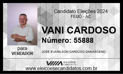 Candidato VANI CARDOSO 2024 - FEIJÓ - Eleições